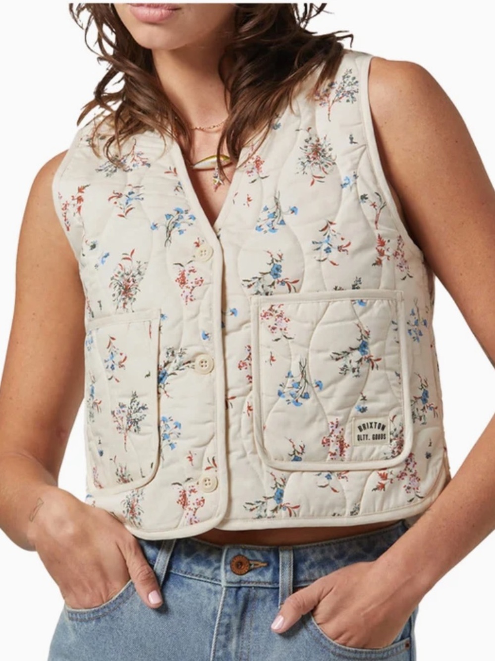 Brixton floral quilted vest